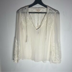 NWT Rebecca Taylor Cream Lace Blouse